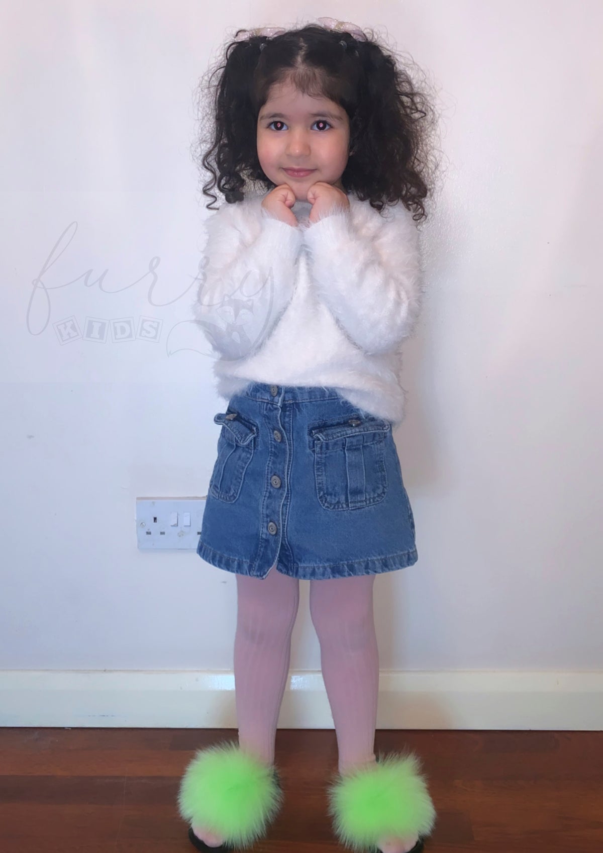 KIDS FUR SANDALS