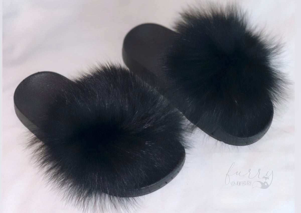 KIDS FUR SANDALS