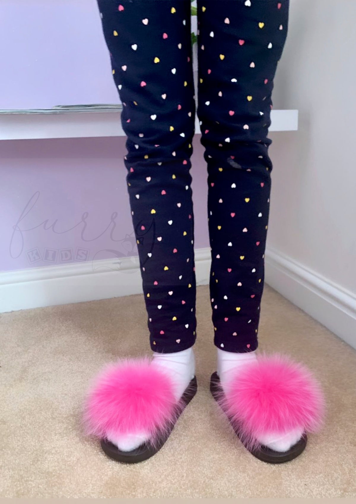 KIDS FUR SANDALS