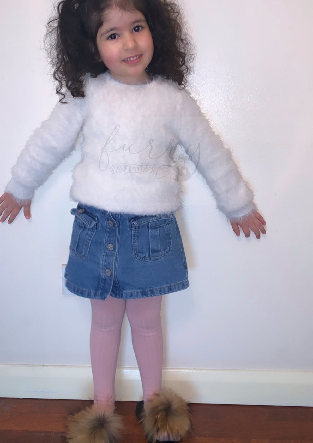 KIDS FUR SANDALS