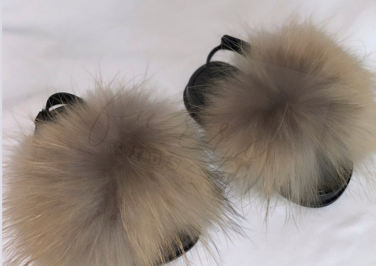 KIDS FUR SANDALS