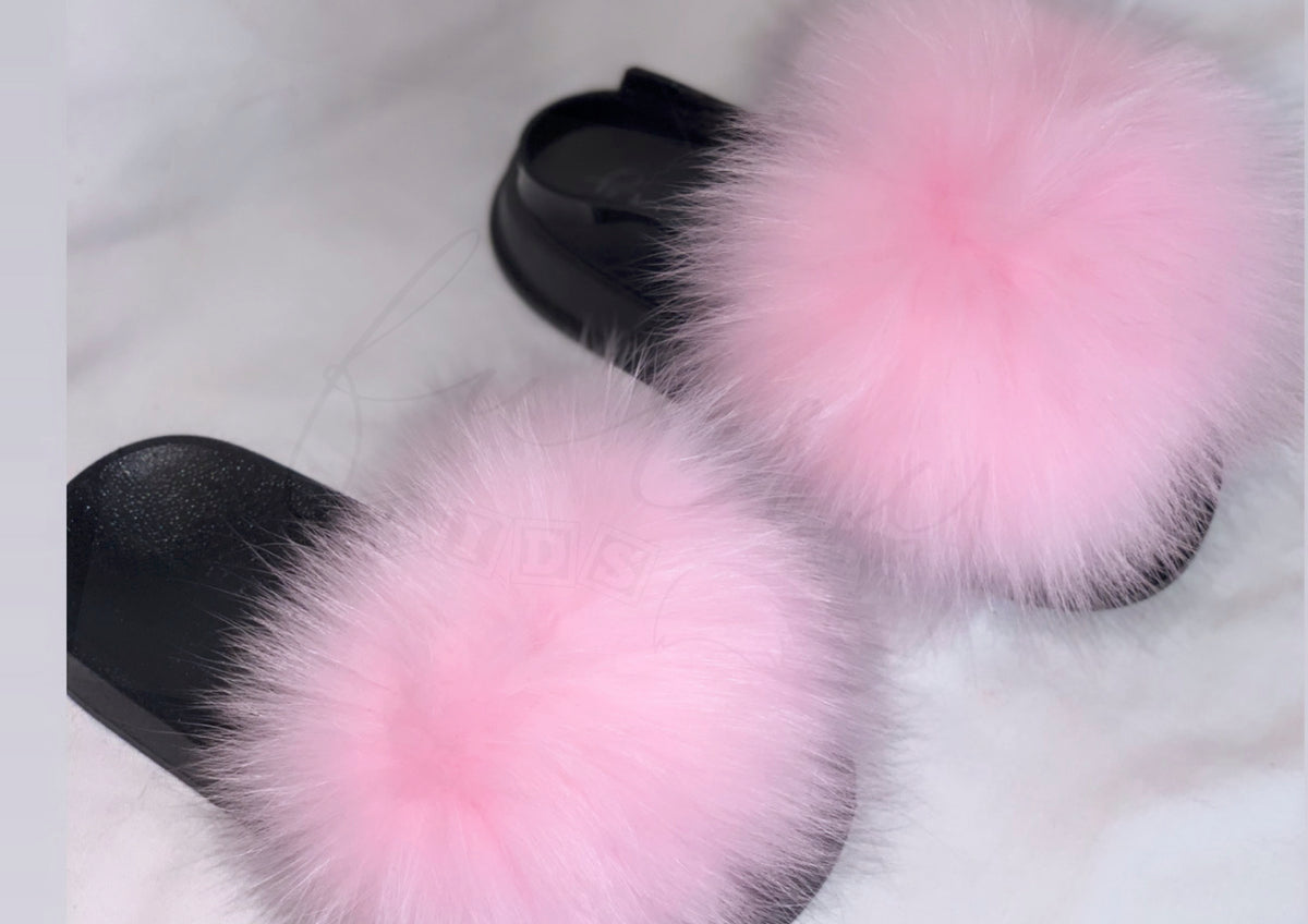 KIDS FUR SANDALS