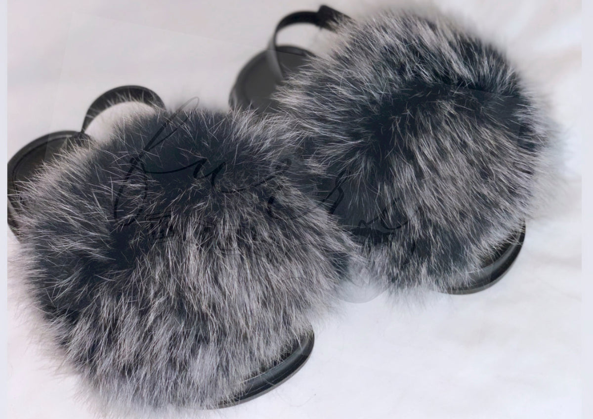 KIDS FUR SANDALS
